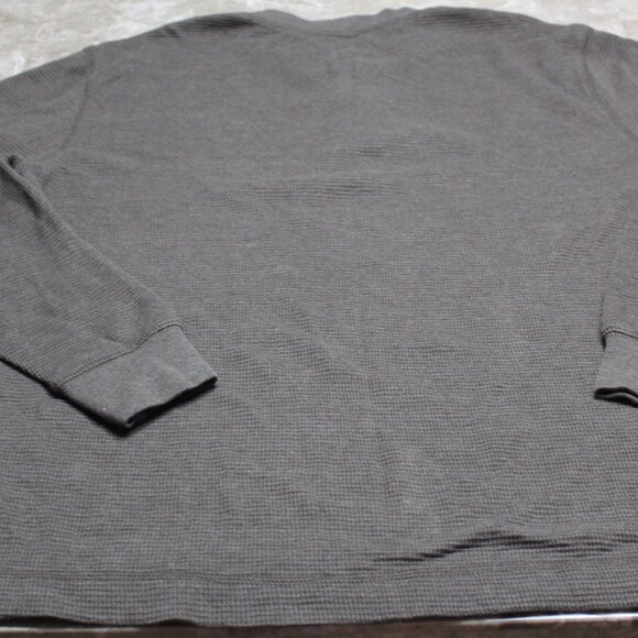 Wolverine Pullover Mens Medium Gray / Brown Waffle Knit Long Sleeve Henley Shirt - Picture 3 of 16